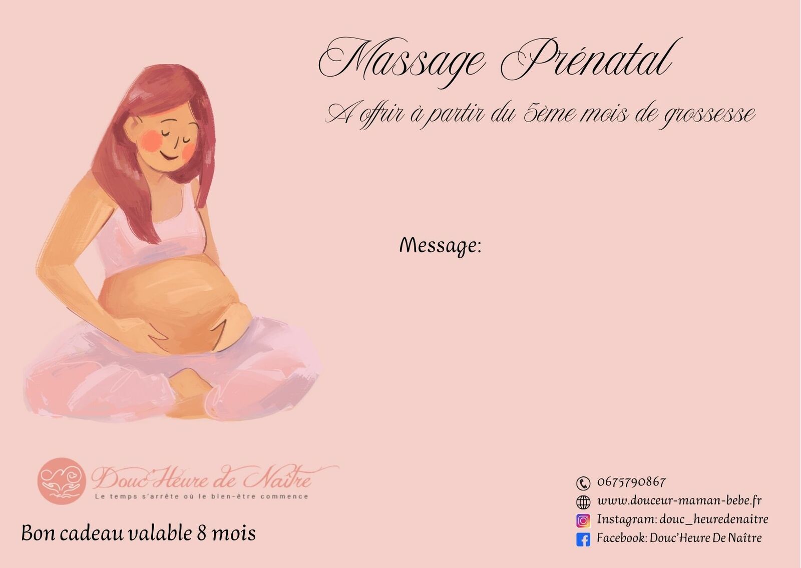 image du bon cadeau massage prénatal